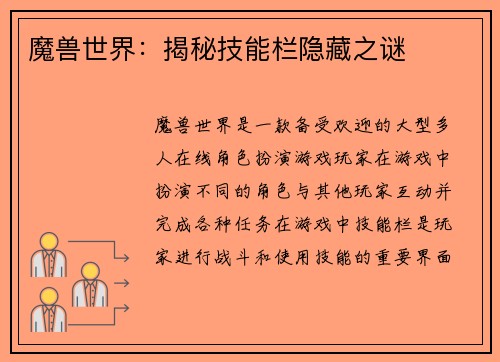 魔兽世界：揭秘技能栏隐藏之谜